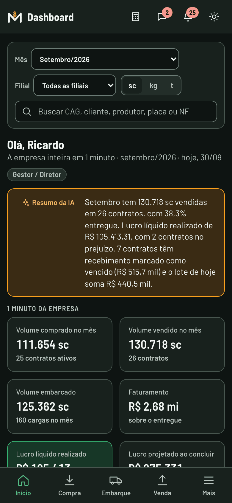 Maestro Agro no celular